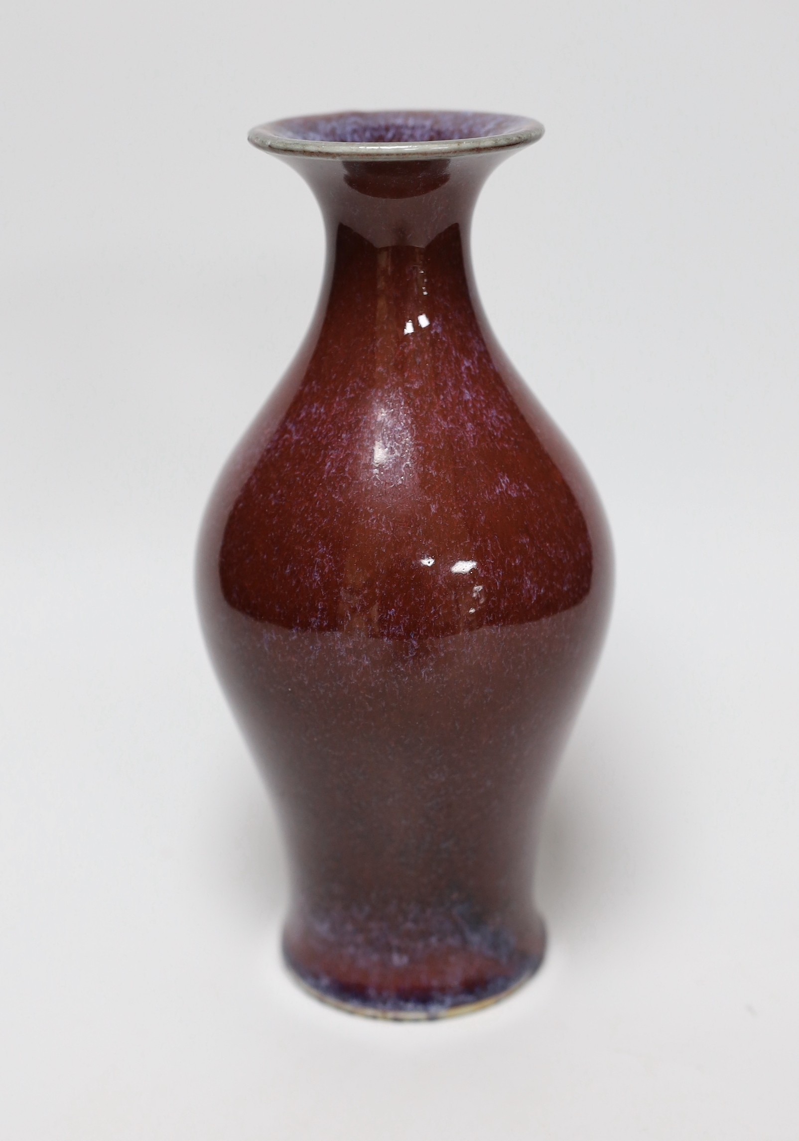 A Chinese flambé glazed vase, 21cm